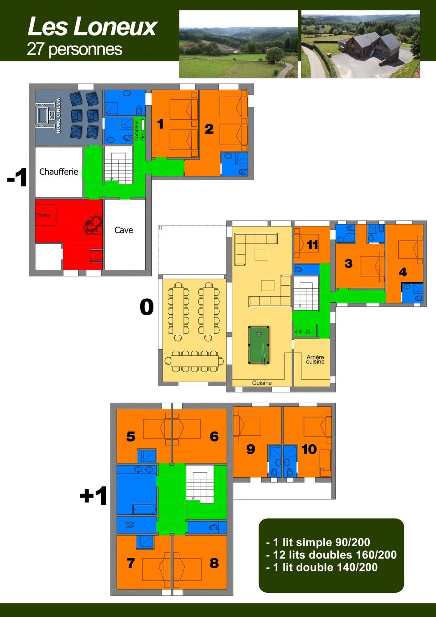 Les Loneux 27 Pers, - Vue Incroyable - Wellness, Billard, Cinema